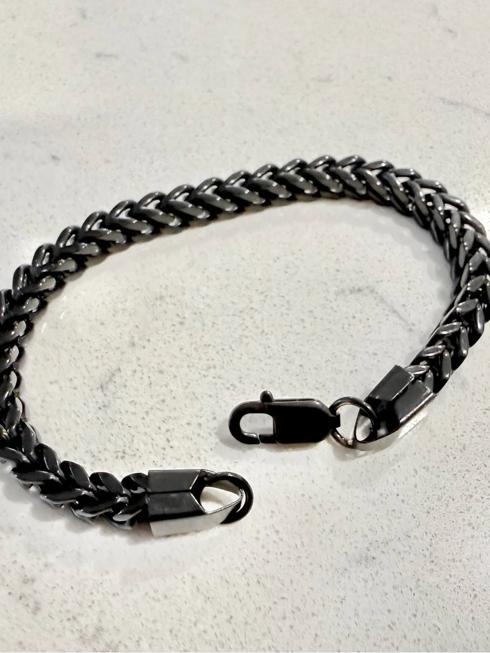 Black Cuban and Wheat Chain Bracelet